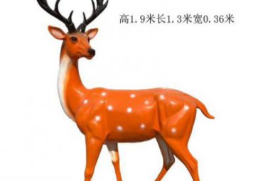 草坪玻璃钢梅花鹿雕塑
