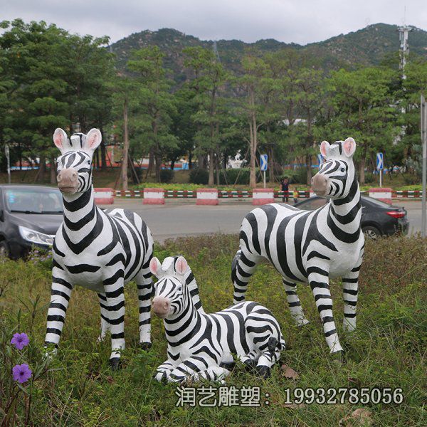 企业玻璃钢斑马动物雕塑 企业玻璃钢斑马动物雕塑