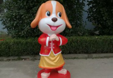 景区玻璃钢狗卡通雕塑