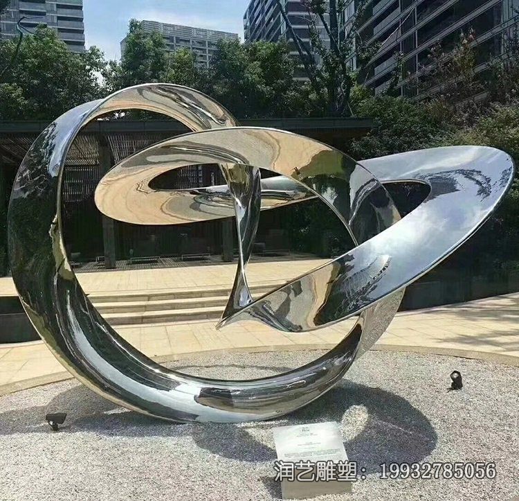 企业不锈钢圆环景观雕塑 企业不锈钢圆环景观雕塑