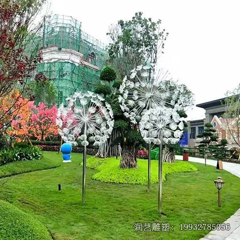 公园不锈钢蒲公英景观雕塑 公园不锈钢蒲公英景观雕塑