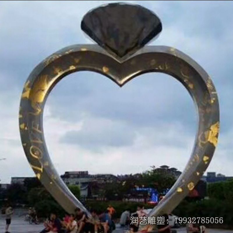 小区不锈钢戒指景观雕塑 小区不锈钢戒指景观雕塑