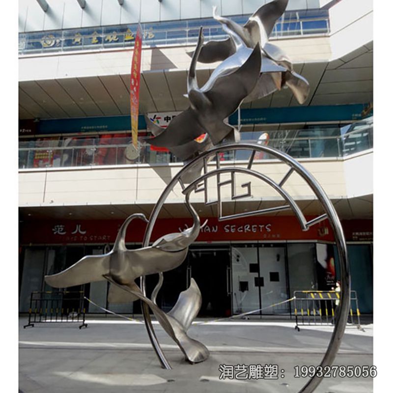 学校不锈钢大雁动物雕塑 学校不锈钢大雁动物雕塑