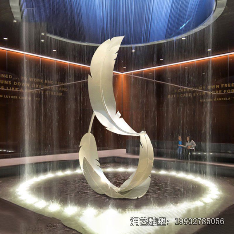 商场不锈钢羽毛雕塑 商场不锈钢羽毛雕塑