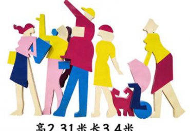景区不锈钢购物人物雕塑