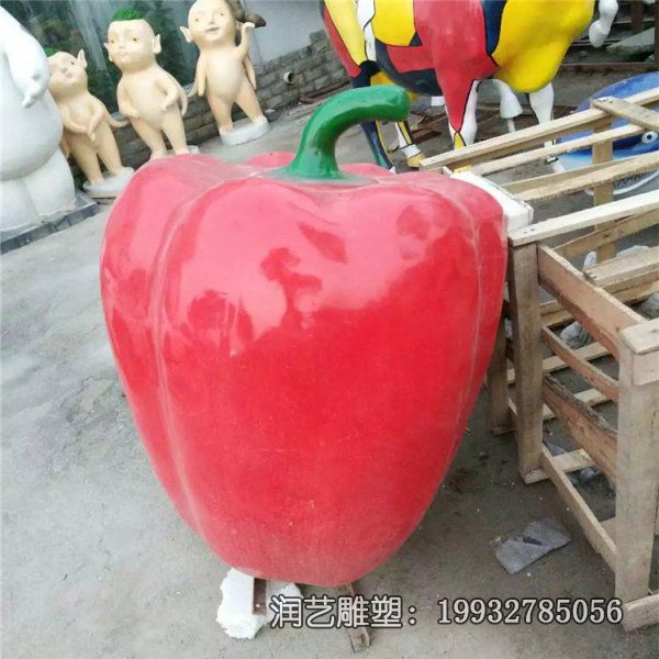 学校玻璃钢青椒雕塑 学校玻璃钢青椒雕塑