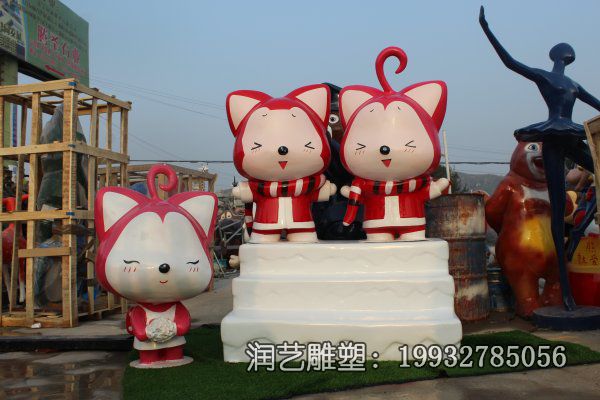 景区玻璃钢阿狸卡通雕塑 景区玻璃钢阿狸卡通雕塑