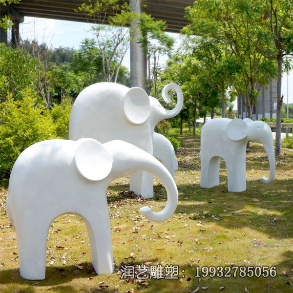 小区玻璃钢大象动物雕塑 小区玻璃钢大象动物雕塑