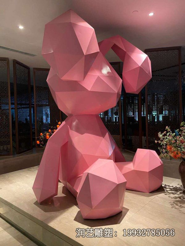酒店玻璃钢兔子雕塑 酒店玻璃钢兔子雕塑