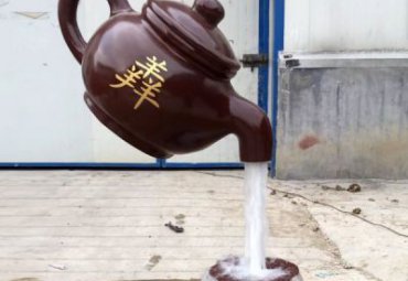 景区玻璃钢茶壶雕塑