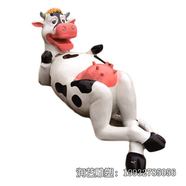 广场玻璃钢奶牛雕塑 广场玻璃钢奶牛雕塑