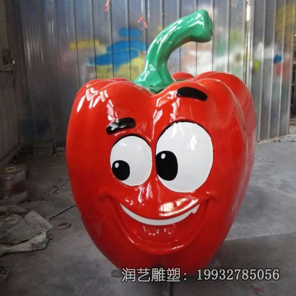游乐场玻璃钢辣椒雕塑 游乐场玻璃钢辣椒雕塑