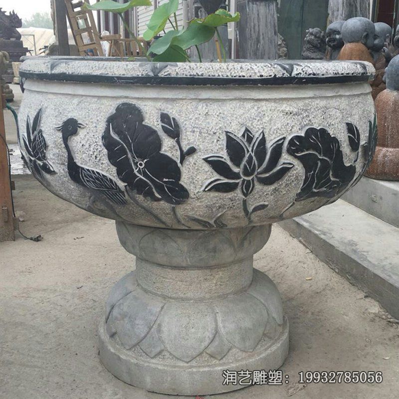 景区鱼缸景观石雕 景区鱼缸景观石雕