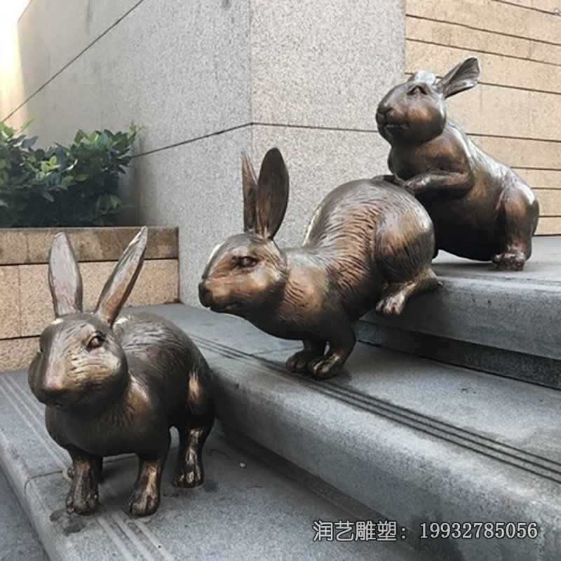 企业兔子动物铜雕 企业兔子动物铜雕
