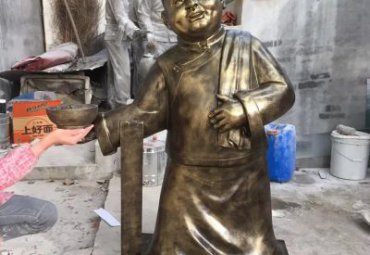广场店小二铜雕