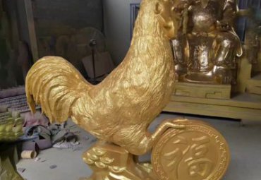 公园鸡动物铜雕