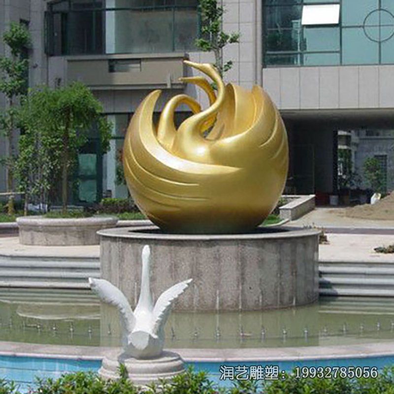 小区不锈钢天鹅动物雕塑 小区不锈钢天鹅动物雕塑