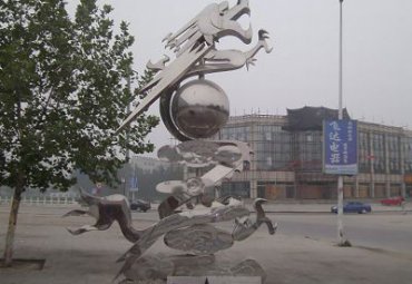 商业街不锈钢龙雕塑
