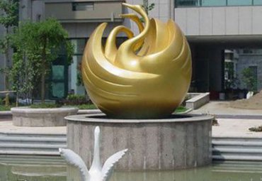 小区不锈钢天鹅动物雕塑