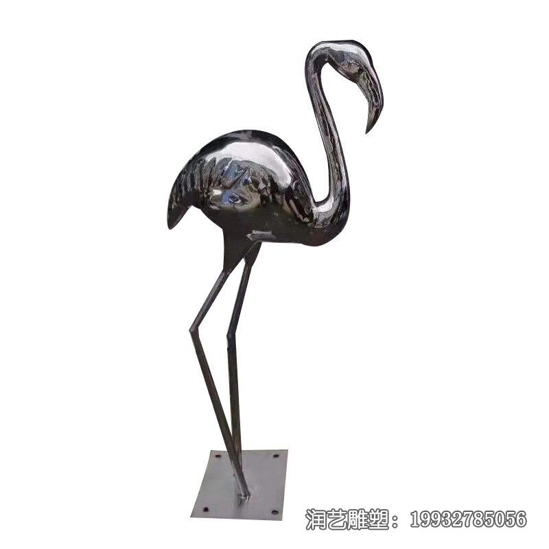 城市不锈钢火烈鸟动物雕塑 城市不锈钢火烈鸟动物雕塑
