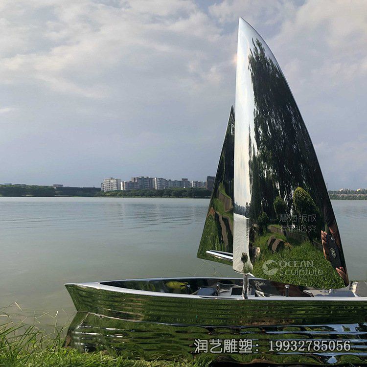 小区不锈钢船雕塑 小区不锈钢船雕塑