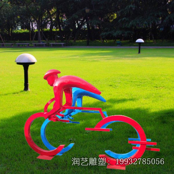医院玻璃钢骑车雕塑 医院玻璃钢骑车雕塑