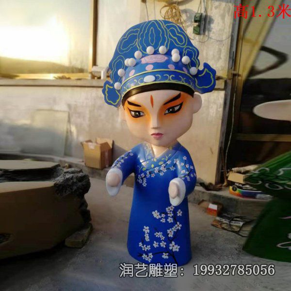 企业玻璃钢唱戏人物雕塑 企业玻璃钢唱戏人物雕塑