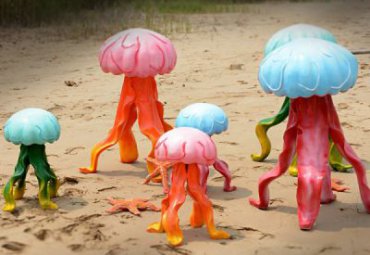 医院玻璃钢海洋生物雕塑