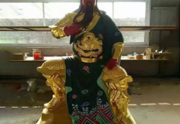 公园玻璃钢关公人物雕塑