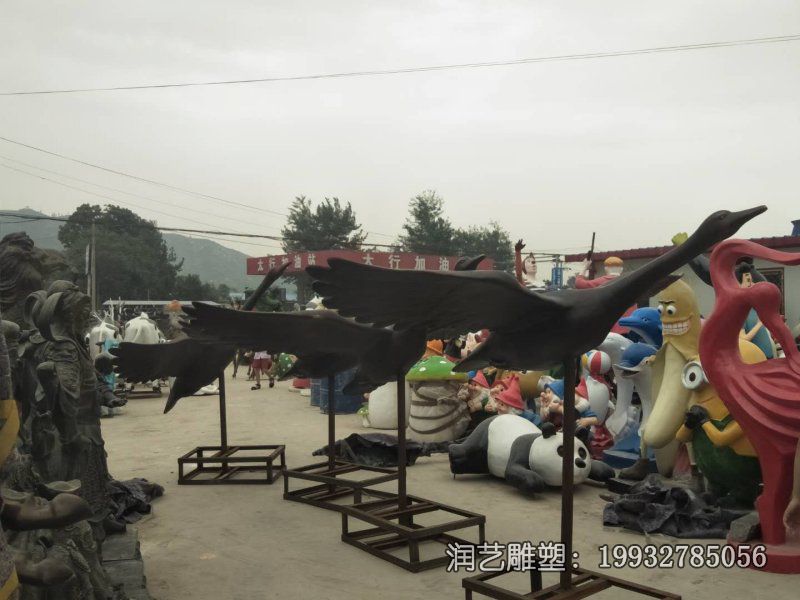 小区大雁动物铜雕 小区大雁动物铜雕