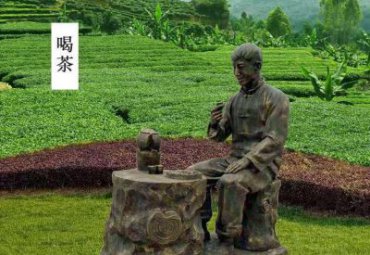 游乐场茶文化铜雕
