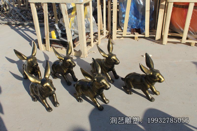 草坪兔子铜雕 草坪兔子铜雕