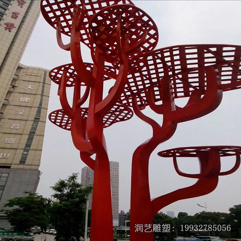 公园不锈钢树景观雕塑 公园不锈钢树景观雕塑