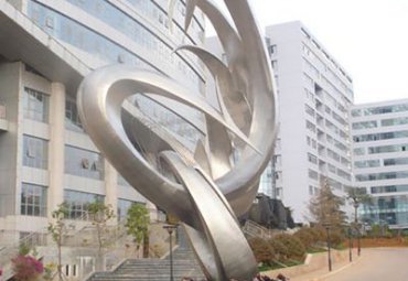 学校不锈钢海浪雕塑