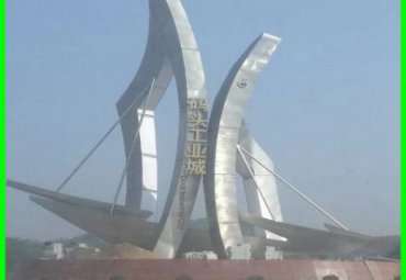 城市不锈钢船景观雕塑