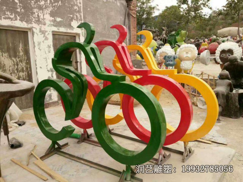 景区不锈钢骑车人物雕塑 景区不锈钢骑车人物雕塑
