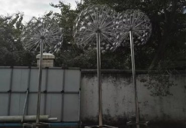 草坪不锈钢蒲公英雕塑
