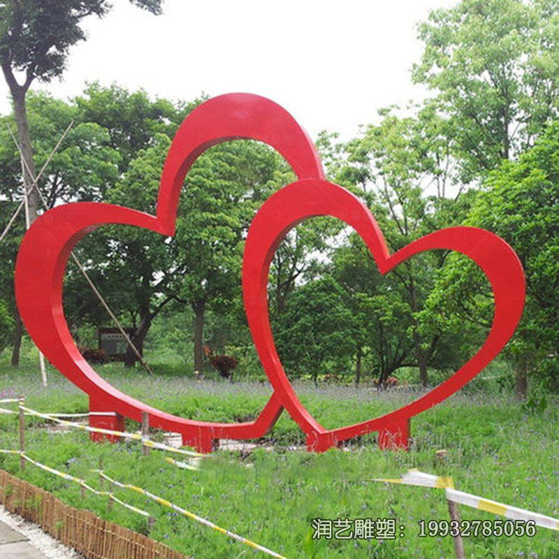 企业不锈钢爱心景观雕塑 企业不锈钢爱心景观雕塑