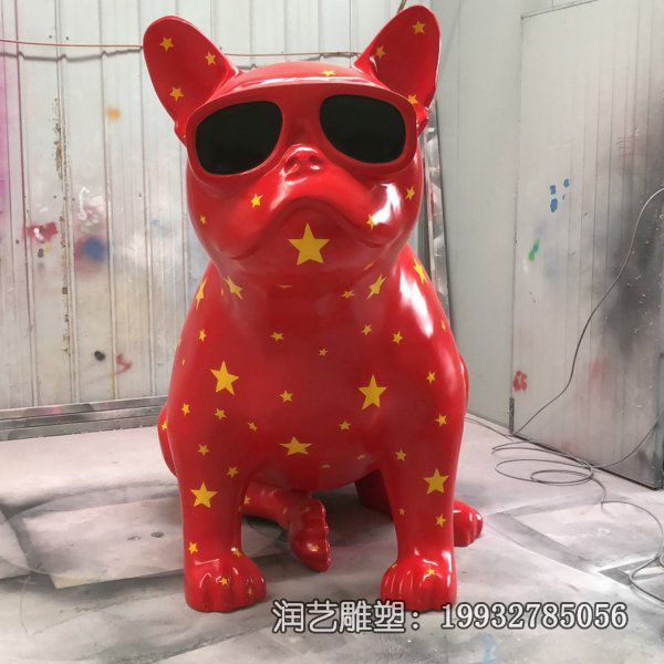 草坪玻璃钢狗雕塑 草坪玻璃钢狗雕塑