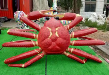 企业玻璃钢螃蟹动物雕塑