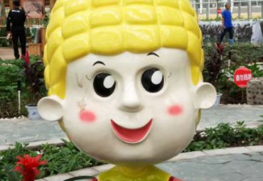 企业玻璃钢玉米卡通雕塑