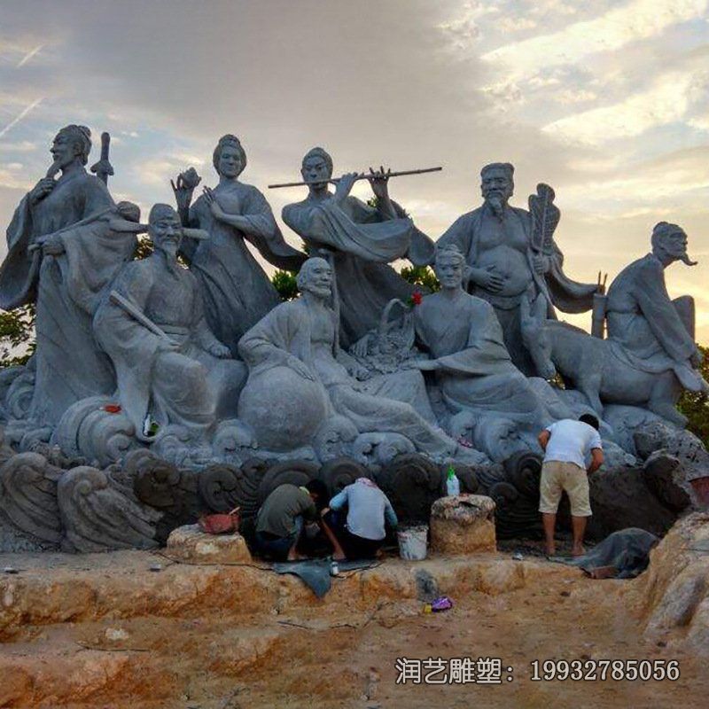 广场八仙过海石雕 广场八仙过海石雕