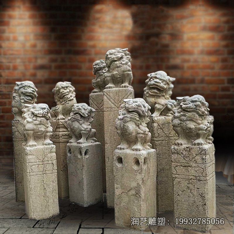 商场拴马桩景观石雕 商场拴马桩景观石雕