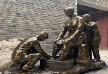 医院孝顺铜雕