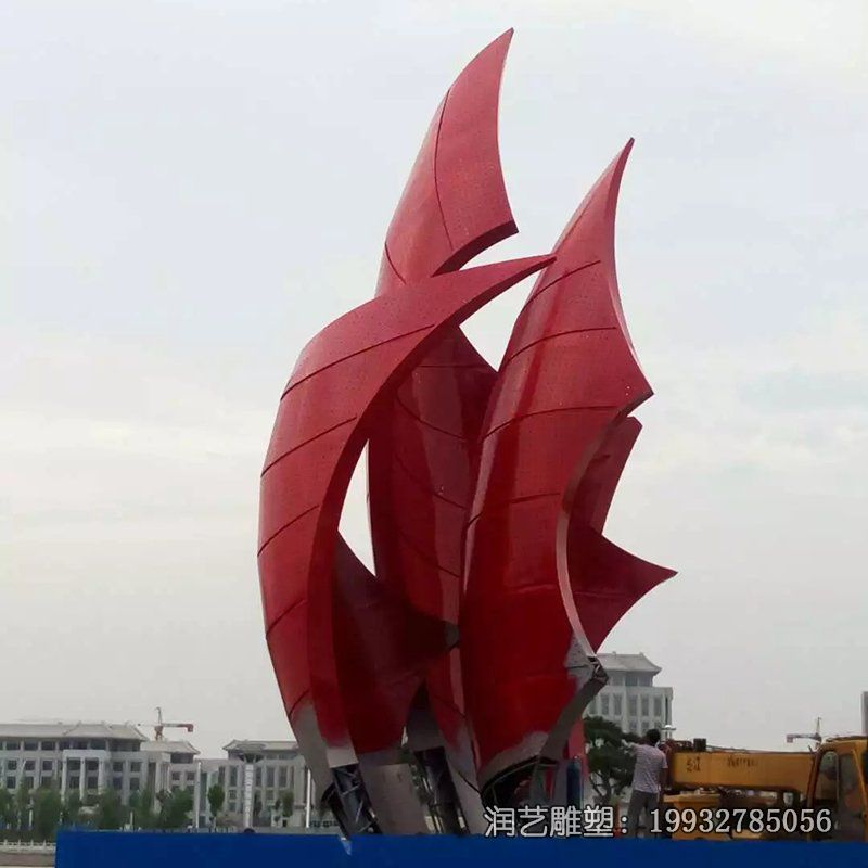 草坪不锈钢船雕塑 草坪不锈钢船雕塑