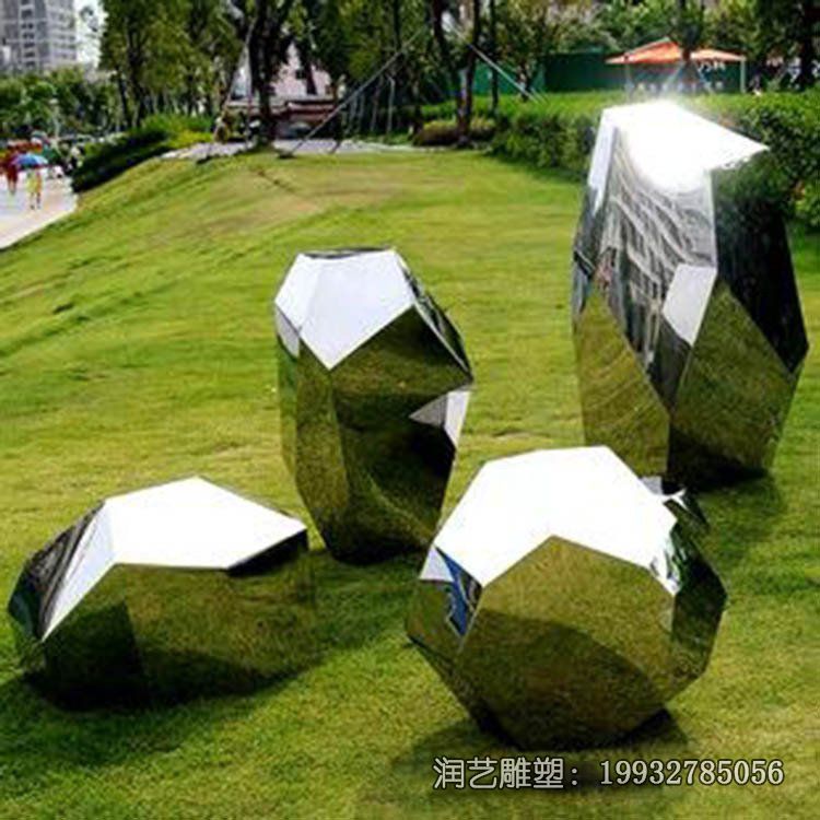 游乐场不锈钢石头雕塑 游乐场不锈钢石头雕塑