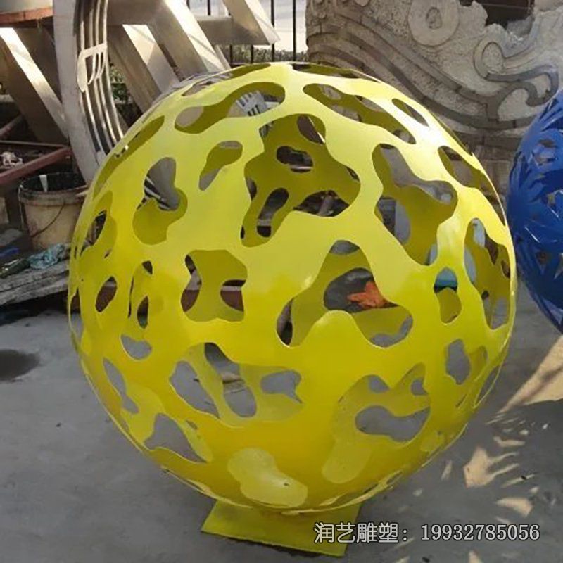 商场不锈钢镂空球雕塑 商场不锈钢镂空球雕塑