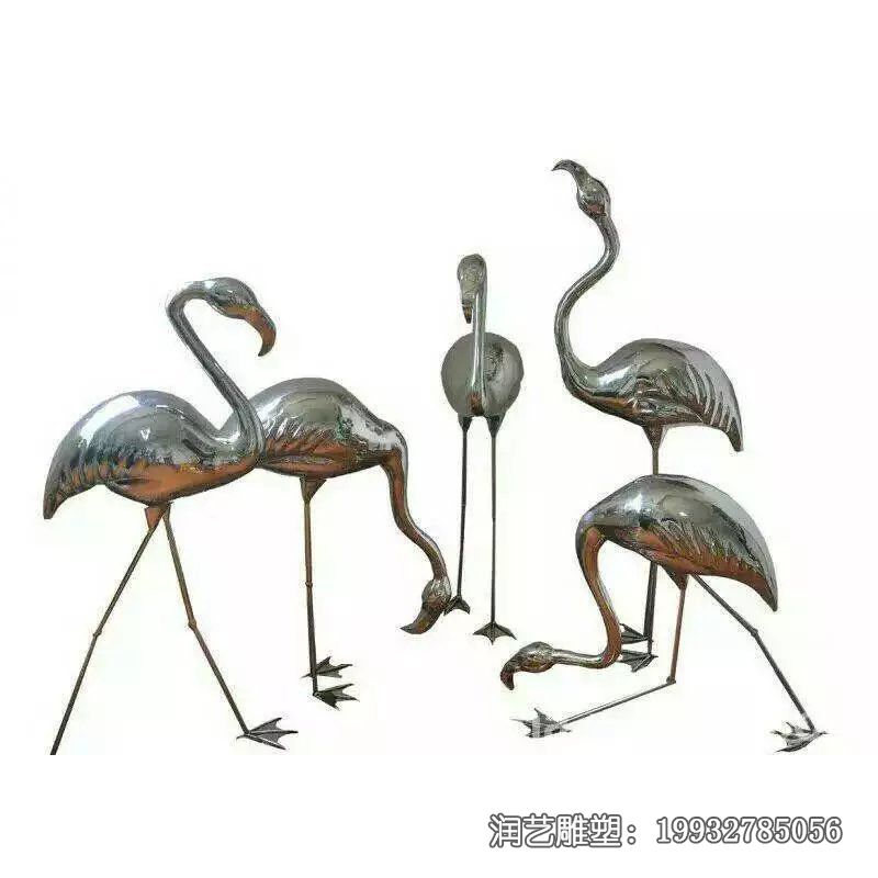景区不锈钢仙鹤动物雕塑 景区不锈钢仙鹤动物雕塑