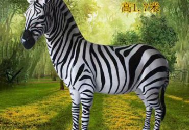 企业玻璃钢斑马动物雕塑