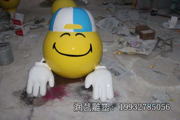 公园玻璃钢笑脸景观雕塑 公园玻璃钢笑脸景观雕塑